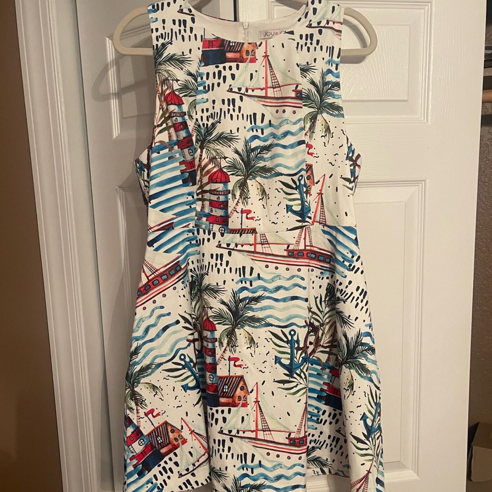 NWOT JOY JOY Nautical Print DRESS Size M